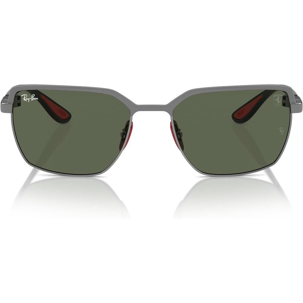 Ray-Ban RB3743M Gafas de sol cuadradas unisex Scuderia Ferrari | Silver / Dark Blue
