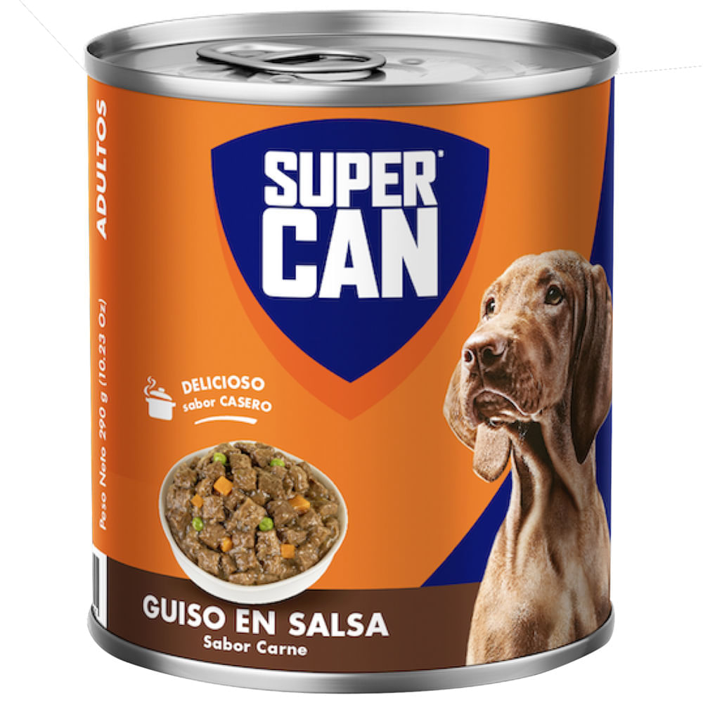 Alimento Húmedo para Perros SUPERCAN Adulto Carne Lata 290g Alimento Húmedo para Perros SUPERCAN Adulto Carne Lata 290g