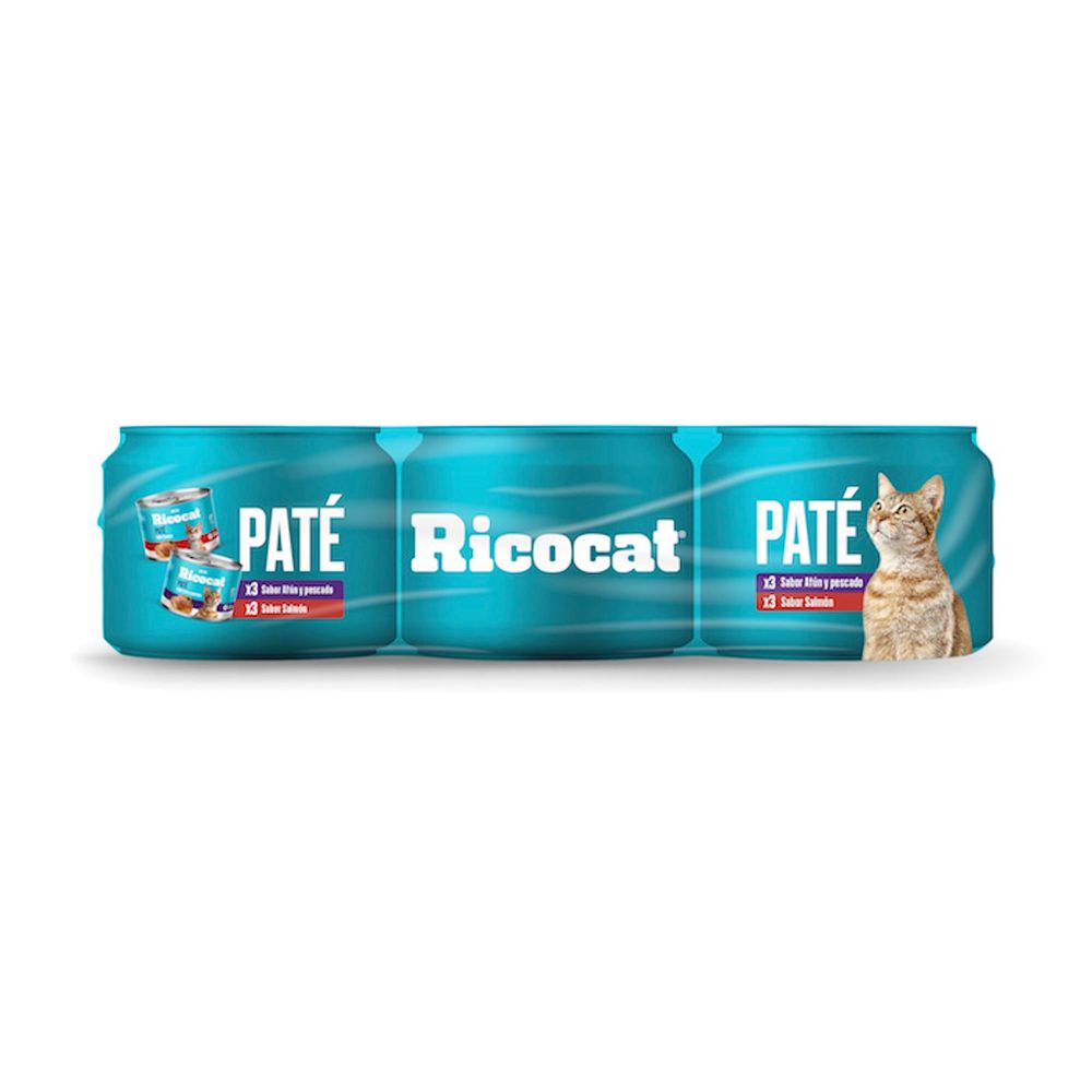 Alimento Húmedo para Gato RICOCAT Adulto Sabores Variados Lata 180g Paquete 6un Alimento Húmedo para Gato RICOCAT Adulto Sabores Variados Lata 180g Paquete 6un