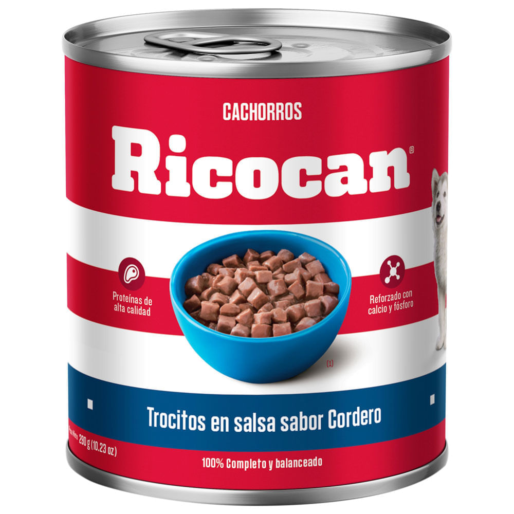 Alimento Húmedo para Perros RICOCAN Cachorro Todas las Razas Cordero Lata 290g Alimento Húmedo para Perros RICOCAN Cachorro Todas las Razas Cordero Lata 290g