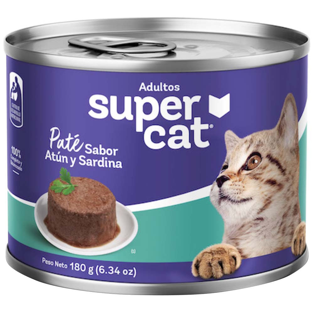 Alimento Húmedo para Gato SUPERCAT Adulto Sabor Atún y Sardina Lata 180g Alimento Húmedo para Gato SUPERCAT Adulto Sabor Atún y Sardina Lata 180g