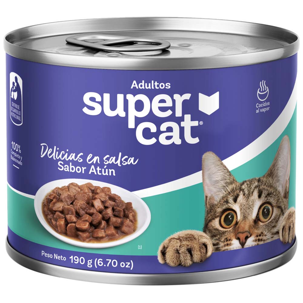 Alimento Húmedo para Gatos SUPERCAT Adulto Todas las Razas Atún Lata 190g Alimento Húmedo para Gatos SUPERCAT Adulto Todas las Razas Atún Lata 190g