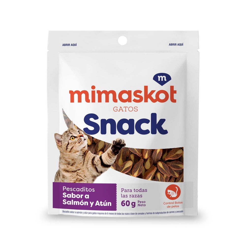 Snack para Gatos MIMASKOT Pescaditos Bolsa 60g Snack para Gatos MIMASKOT Pescaditos Bolsa 60g
