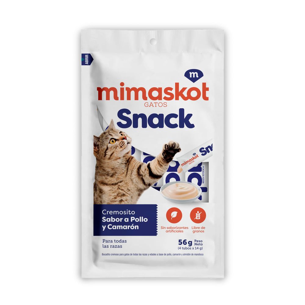 Alimento para Gatos MIMASKOT Cremy Bolsa 6x6x56g Alimento para Gatos MIMASKOT Cremy Bolsa 6x6x56g