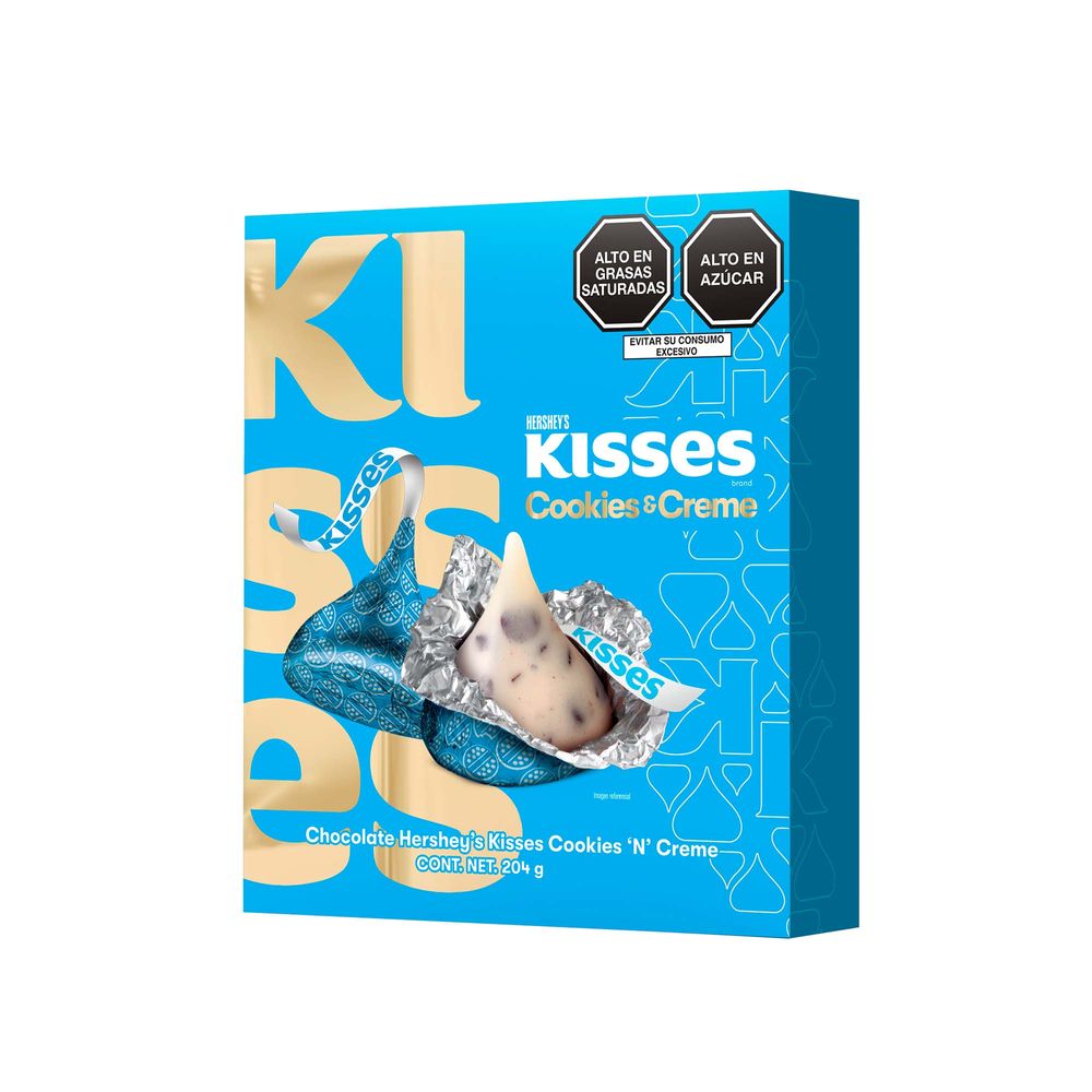 Chocolates HERSHEY'S Kisses Cookies & Creme Caja 204g Chocolates HERSHEY'S Kisses Cookies & Creme Caja 204g