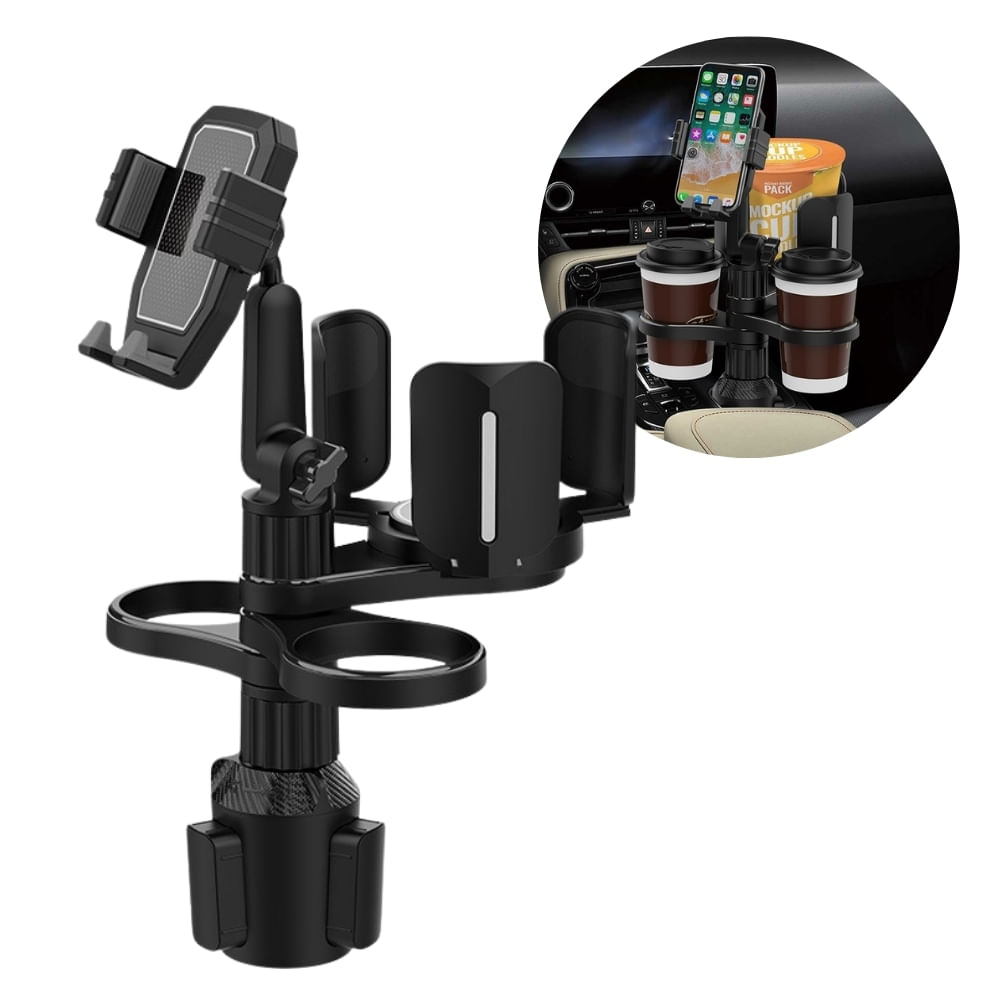 Soporte Multifuncional Portavasos Celular Sopa Comida Auto Camioneta Coche