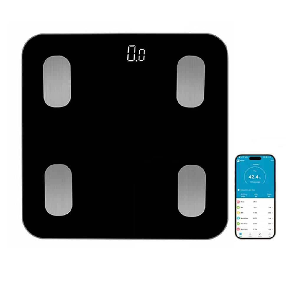 Balanza digital vidrio templado Bluetooth Inteligente Controla salud desde app AIFIT 180KG JR-B90H