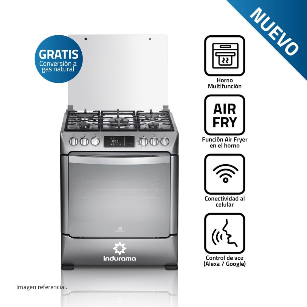 Cocina Indurama Smart CPI-3595C 30 Pulgadas 5 Hornillas Cromo