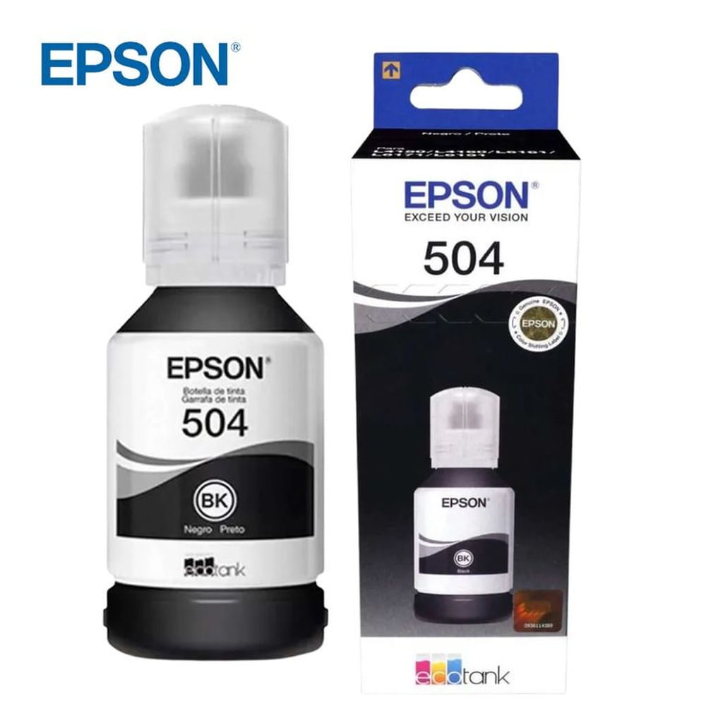 Botella de Tinta Epson 504 Negro L4150/L4160/L4260/L6171/L6270