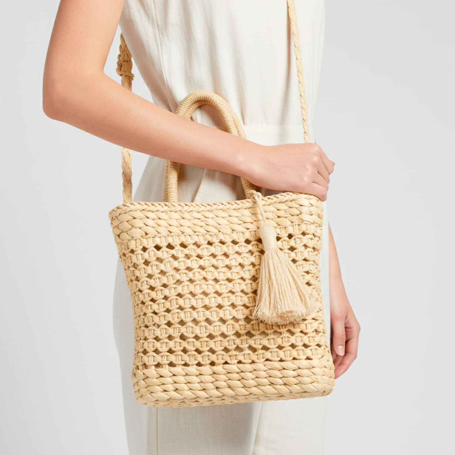 Cartera De Playa Malabar Clutch Paja Mediano
