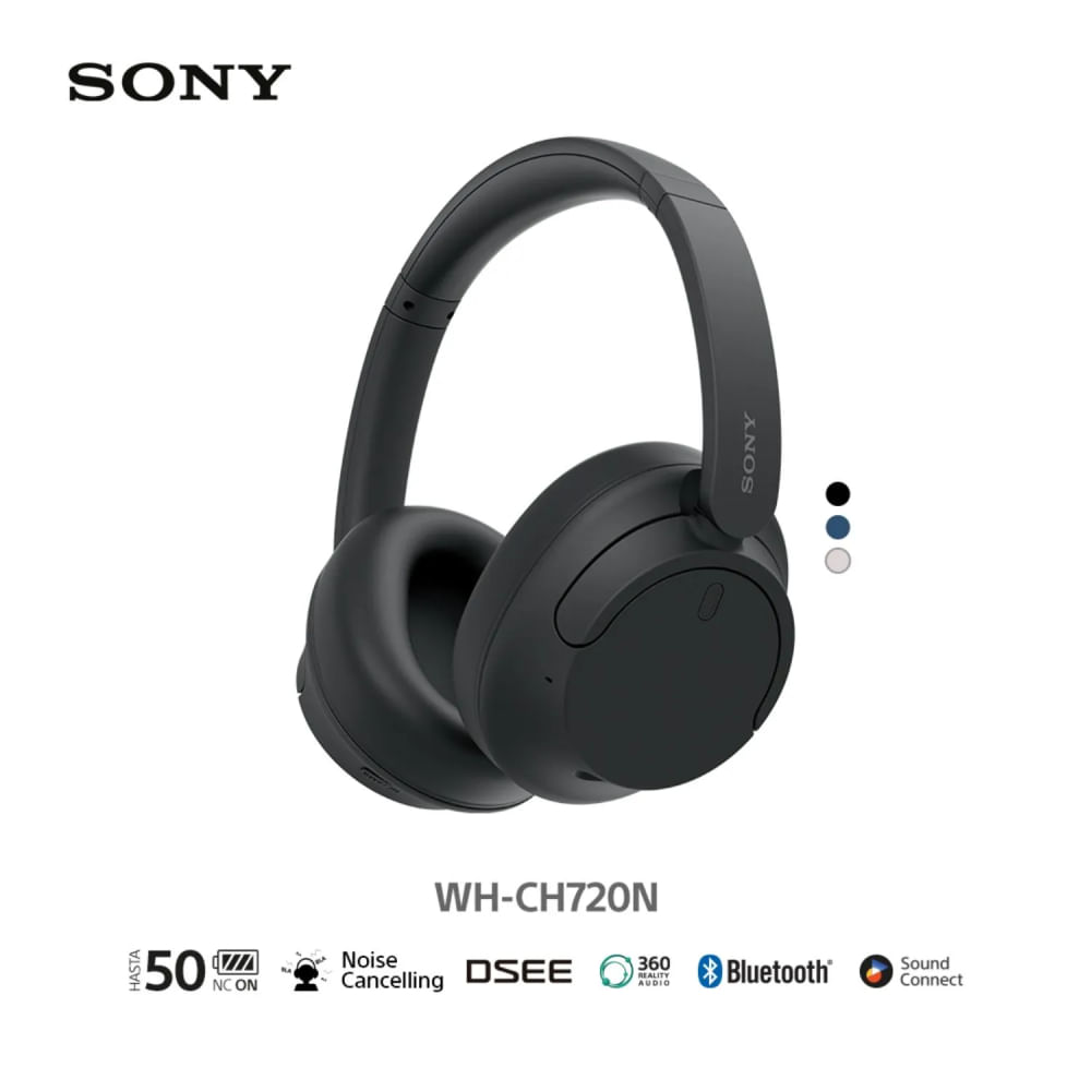 Audífonos Sony Negro WH-CH720N Bluetooth con Noise Cancelling Sonido Premium