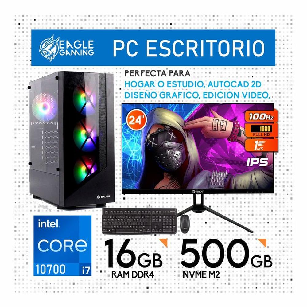 CPU INTEL CORE I7 10700 RAM 16GB DISCO SSD m2 500GB- MONITOR 24 IPS - KIT CPU INTEL CORE I7 10700 RAM 16GB DISCO SSD m2 500GB- MONITOR 24 IPS - KIT