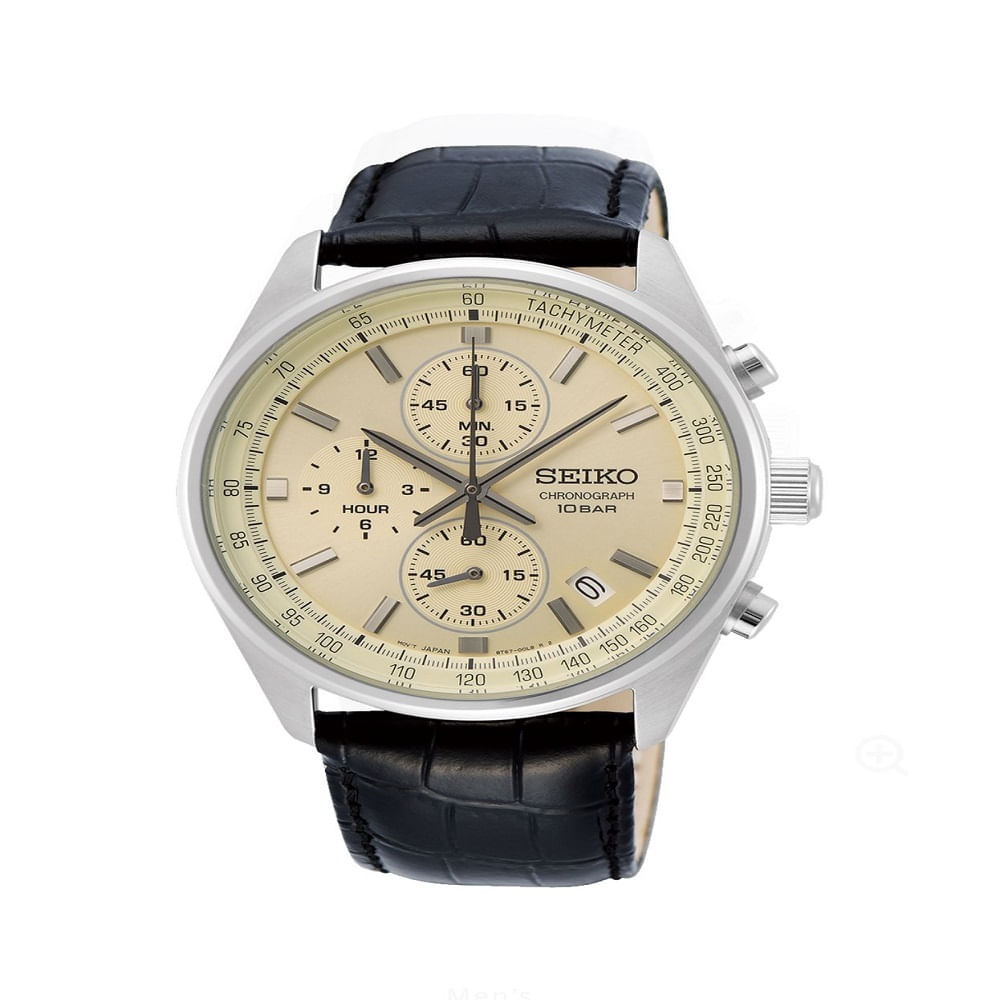 RELOJ SEIKO CHRONO CORREA CUERO CARATURA CHAMPAN