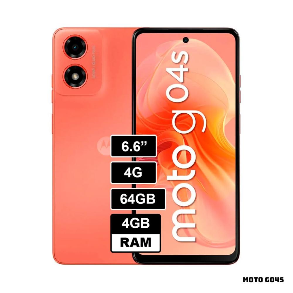 CELULAR MOTOROLA MOTO G04s 4GB RAM 128GB ROM - NARANJA AMANECER