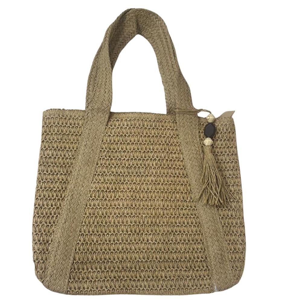Bolso de Mano en Paja Natural Tejida