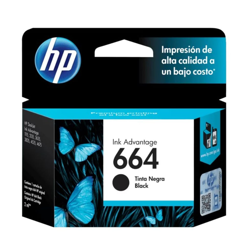 Cartucho de Tinta HP 664 Negra Original