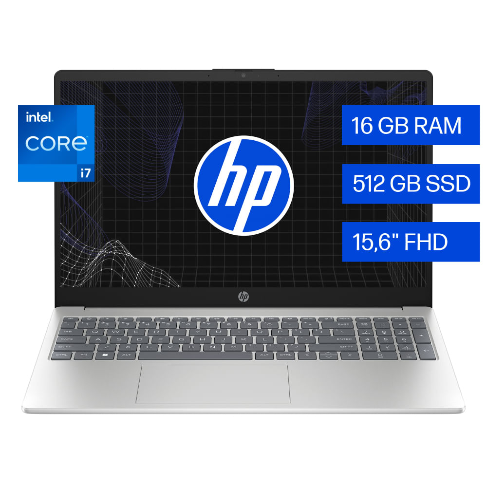 Laptop HP Intel Core i7-1255U 16GB RAM 512GB SSD 15.6"" Plateado natural