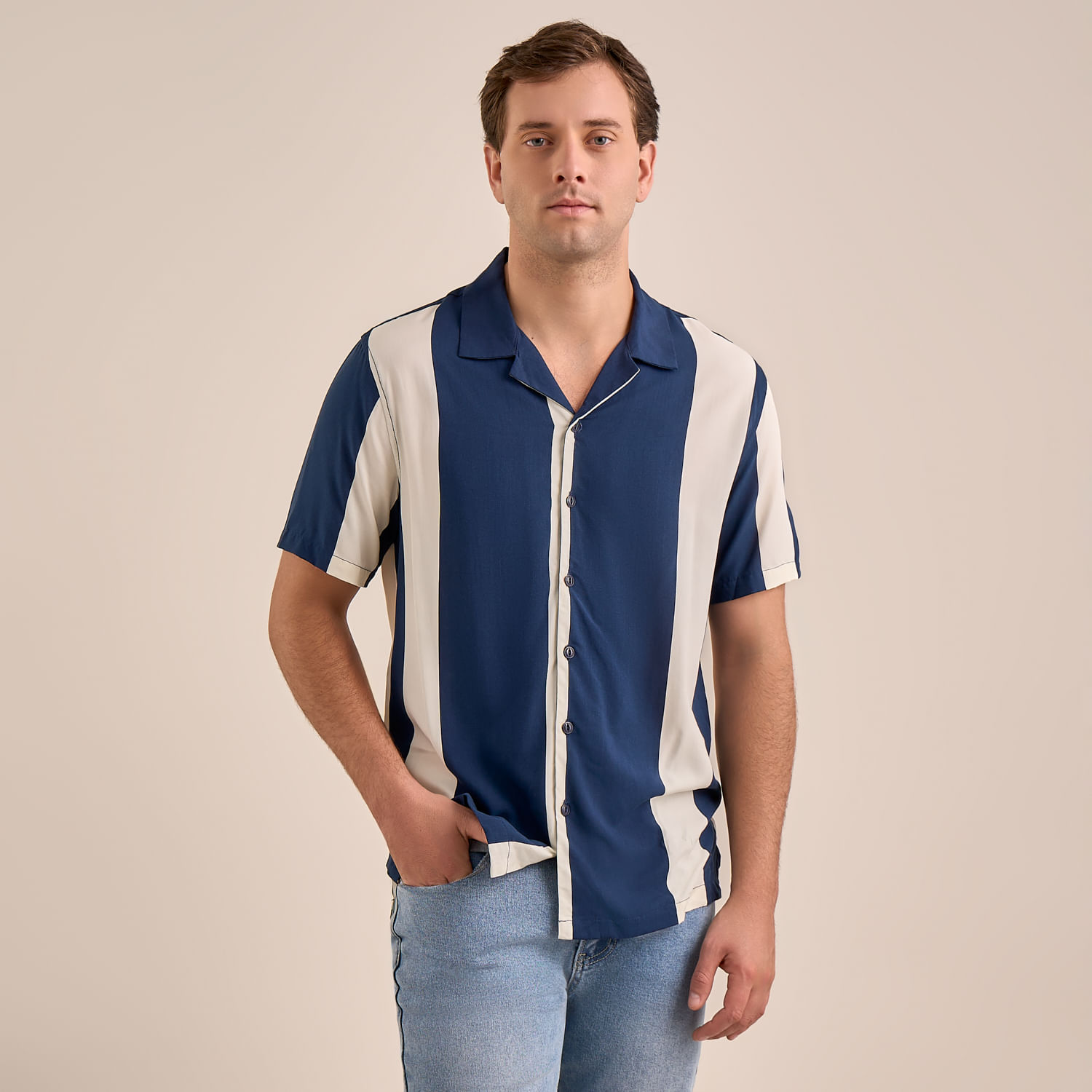 Camisa Hombre Amc Viscosa Lines