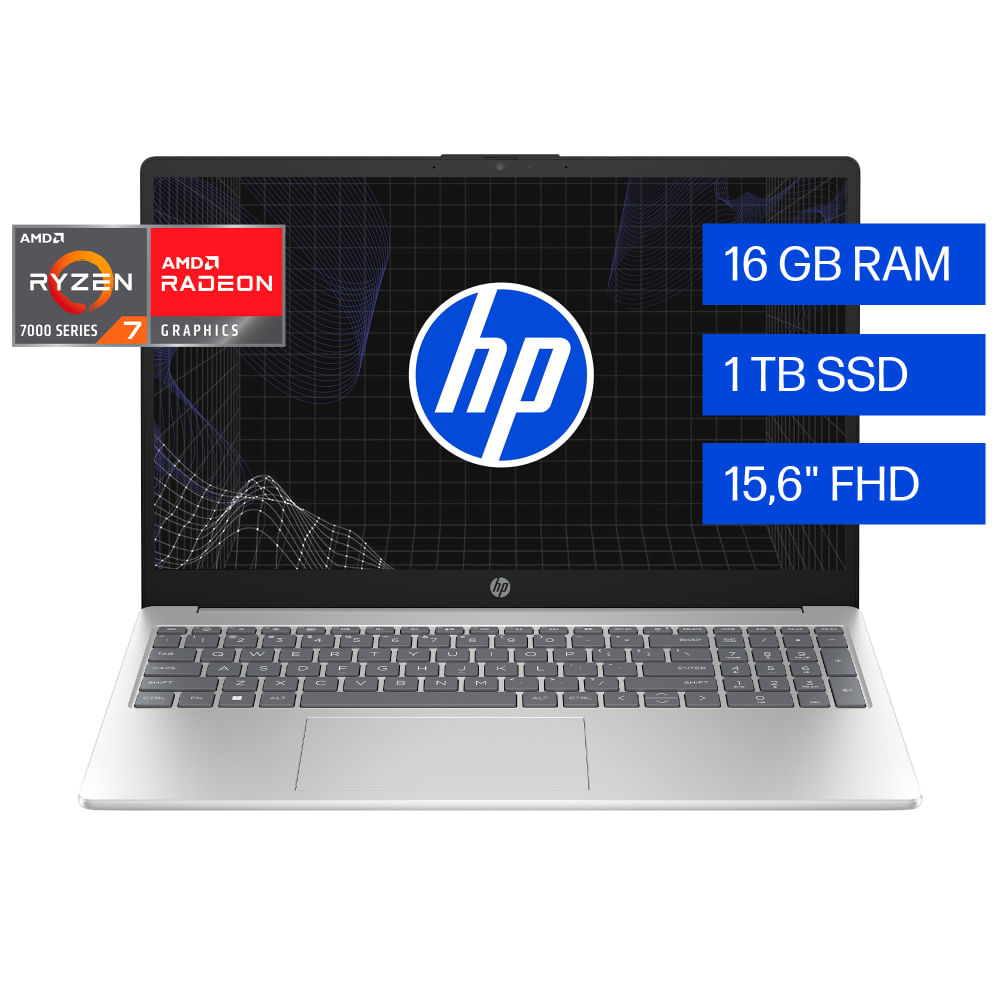 Laptop HP AMD Ryzen™ 7 7730U 15-fc0276la R7-7730U 16GB RAM 1TB 15.6""