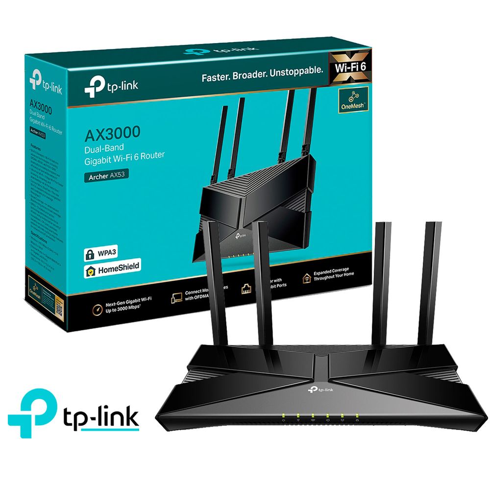 TP Link Archer AX53 WiFi 6 Router Dual Band AX3000 Router Tp-Link Archer Ax53 Wi-Fi 6 Doble Banda Ax3000 TP Link Archer AX53 WiFi 6 Router Dual Band AX3000 Router Tp-Link Archer Ax53 Wi-Fi 6 Doble Banda Ax3000