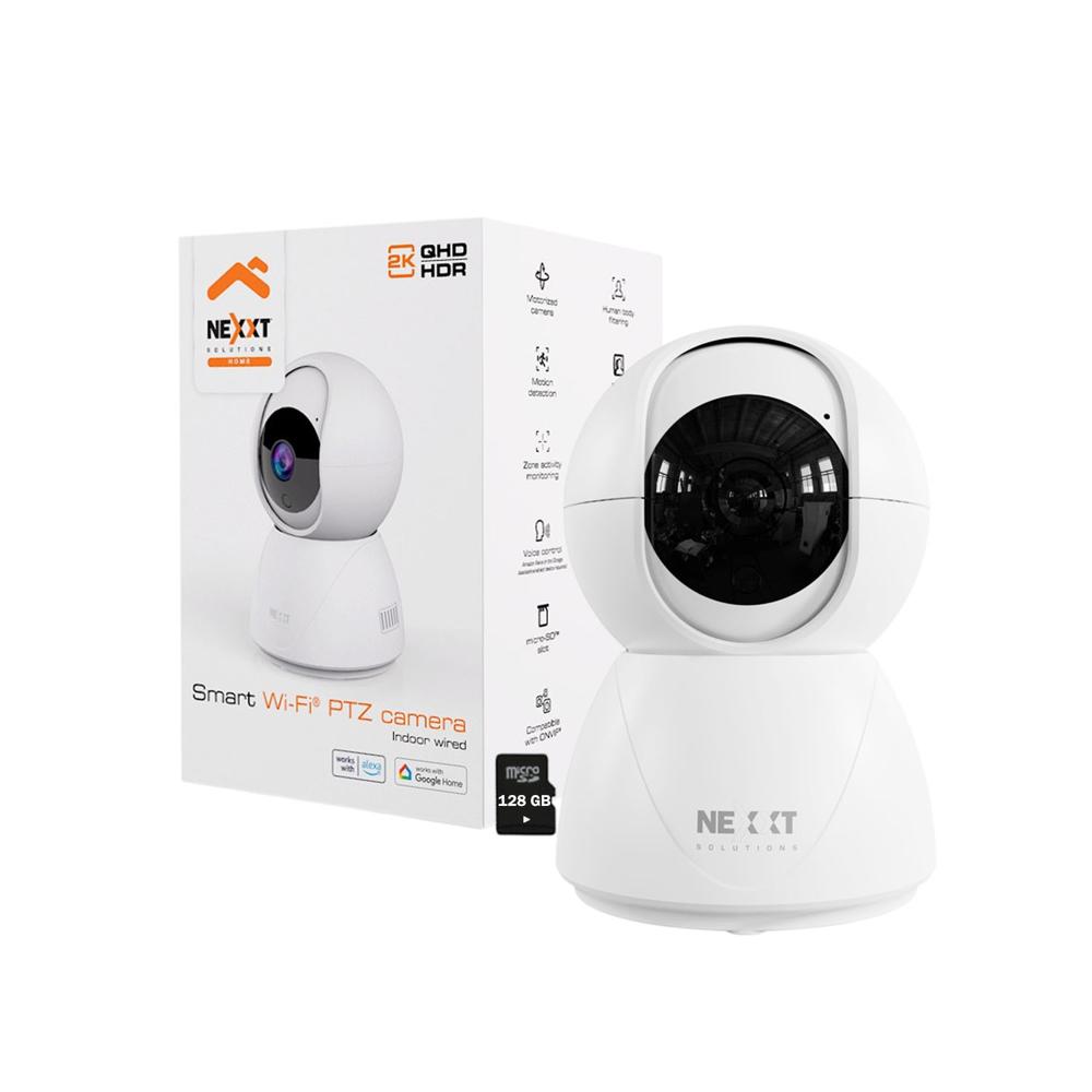 Cámara Inteligente Nexxt NHC-IP11 2K 3MP Audio Bidireccional Detección Sonido Movimiento 128GB