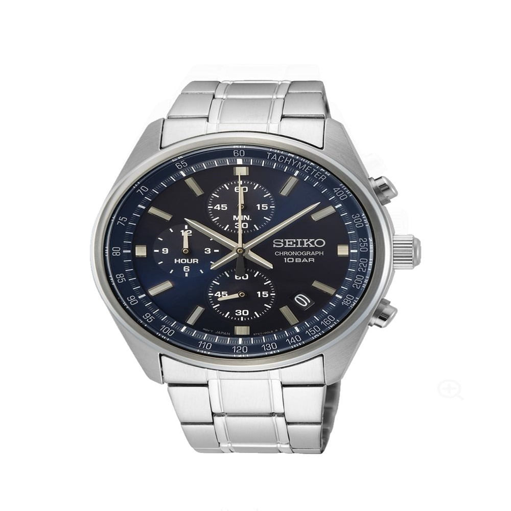 RELOJ SEIKO CHRONO PLATEADO CARATULA AZUL