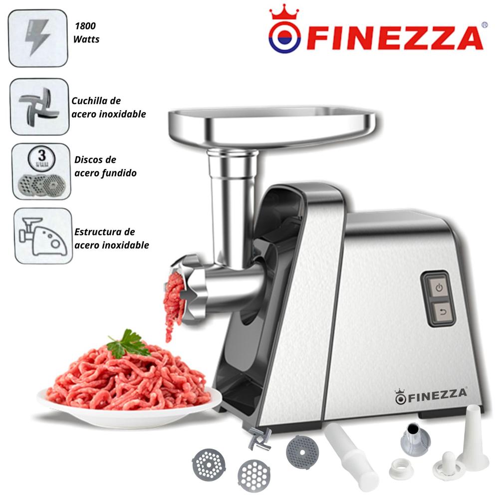 Moledor de Carne Finezza Eléctrica FZ-102MC Potencia 1800 W con 03 discos de acero fundido
