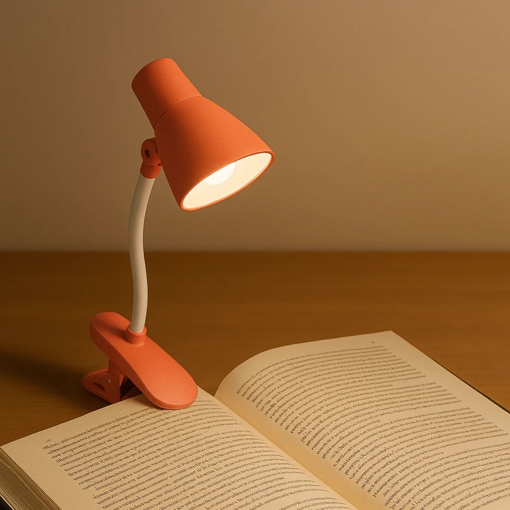 Lámpara de Escritorio LED Roja Compacta y Moderna para Oficina y Estudio