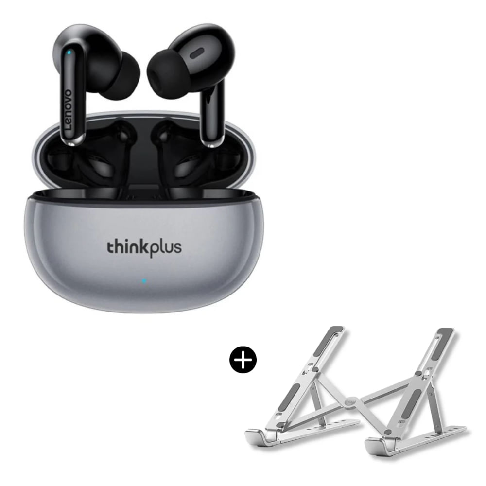 Audífonos Bluetooth 5.3 Lenovo XT88 Negros Inalámbricos con Soporte para Laptop de Regalo