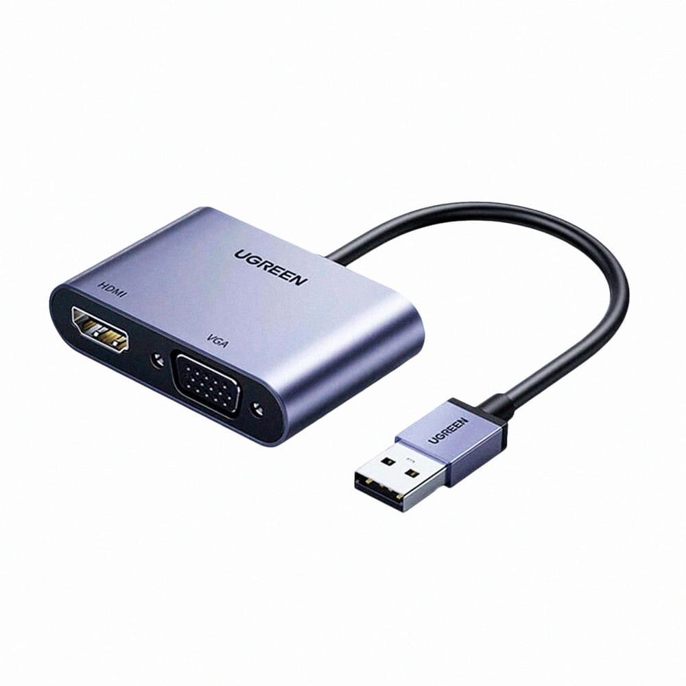Adaptador UGREEN CM449 USB 3.0 a HDMI y VGA Full HD 1080p