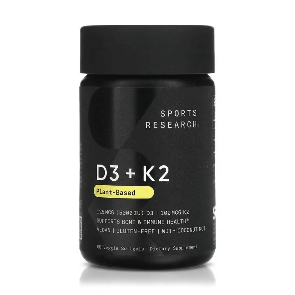 Vitamina D3 + K2 125 mcg/100 mcg (60 Softgels) - Sports Research