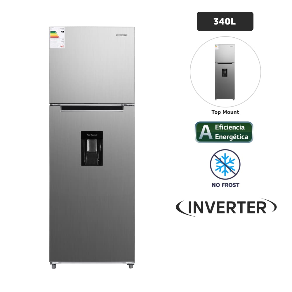 Refrigeradora BLACKLINE 340L No Frost TM 340L-INV Inox