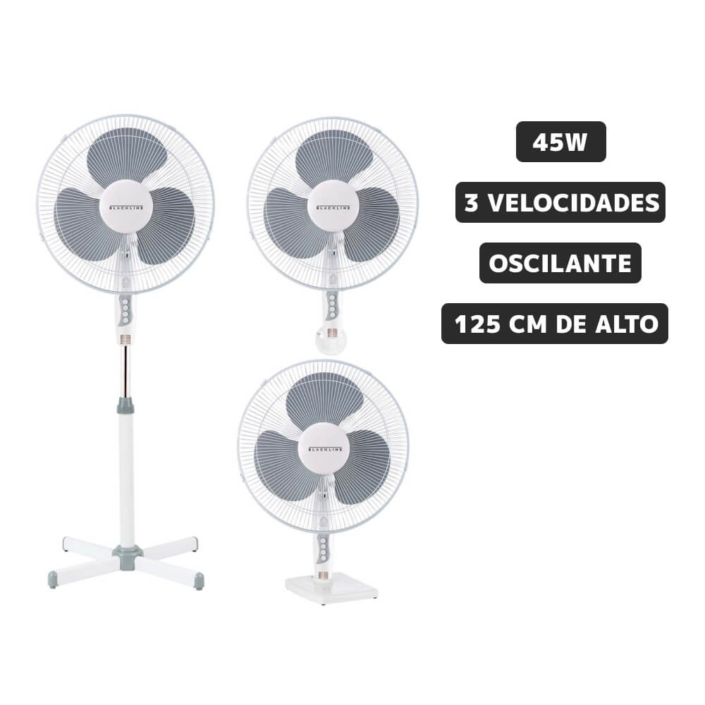 Ventilador Pedestal BLACKLINE 16"" ST1613 3In1 5 Aspas