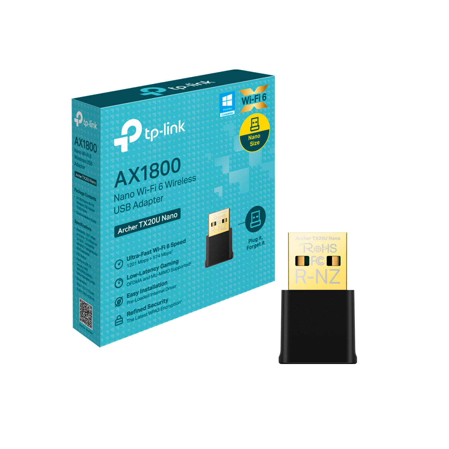 Adaptador USB Wifi Tp Link Archer TX20U Nano Wi Fi 6 AX1800