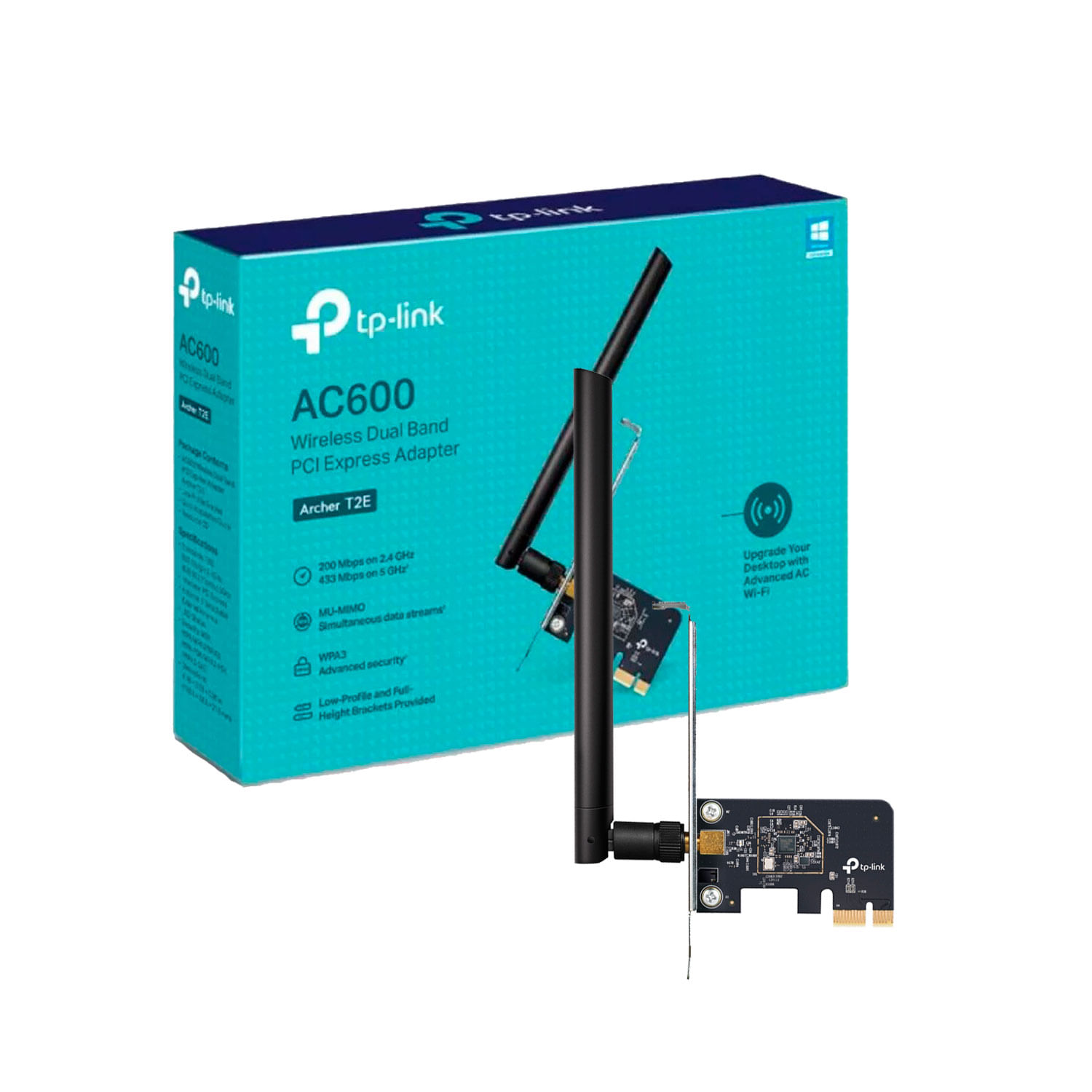 Tarjeta de red Tp Link Archer T2E Adaptador PCI Express Dual Band AC600
