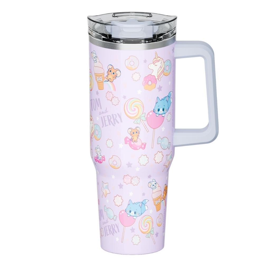Mug termo Gokko Tommy and Jerry con asa Chibi 1200 ml lila