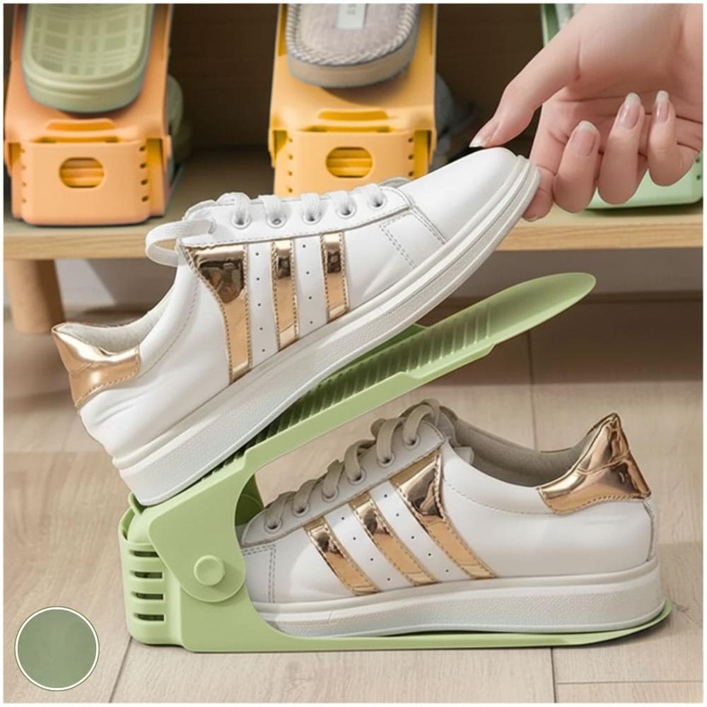 Set de 10 Organizadores de Zapatos de Altura Ajustable Plegable Verde