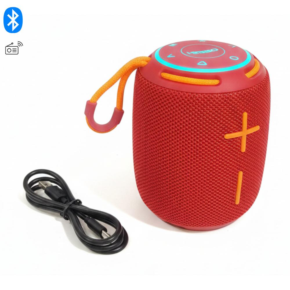 Mini Parlante Bluetooth Inalámbrico Kimiso Portátil Altavoz Rojo Entrada Type C Micro SD y más