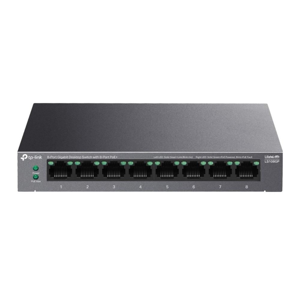 Switch TP-Link LS108GP de 8 Puertos PoE+ Gigabit LiteWave
