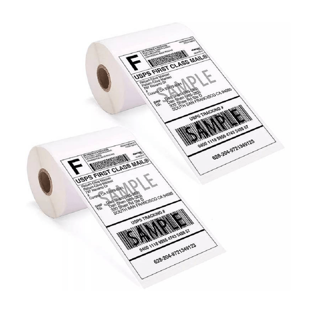 2 rollos de 350 etiquetas adhesiva térmico directo 100x150mm 2 rollos de 350 etiquetas adhesivas térmico directo TD 100x150mm blanco con precorte