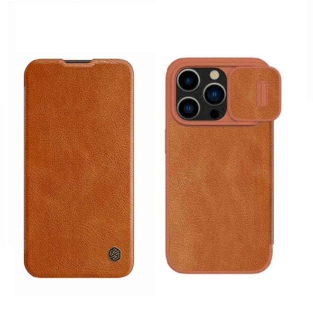 Case Qin Pro Leather para Iphone 12 Pro - Camel