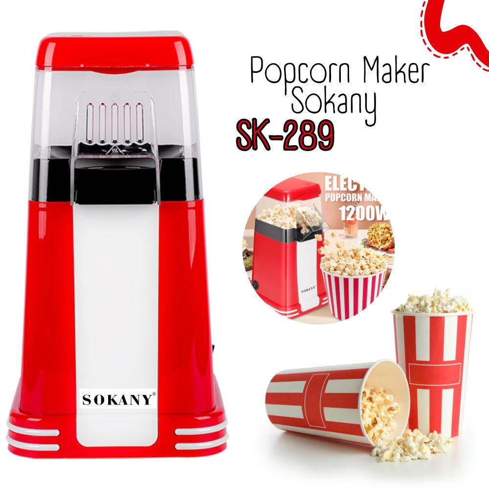 POP CORN MAKER SOKANY ROJO SK289 POP CORN MAKER SOKANY ROJO SK289