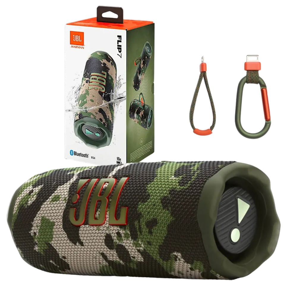 Parlante Bluetooth Portátil JBL Flip 7 Camuflado con AI Sound Boost