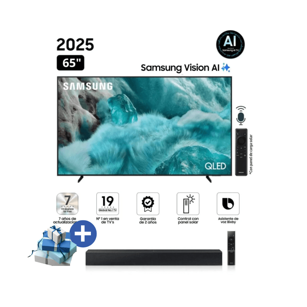 Televisor Samsung Smart TV 65 QLED 4K UHD QN65Q7FAAGXPE Con SoundbarB400F
