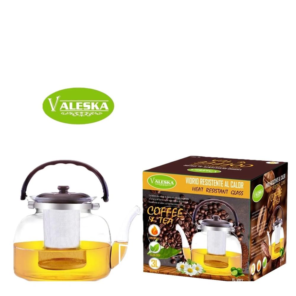 Tetera de Vidrio Pírex Original con Filtro 3 litros
