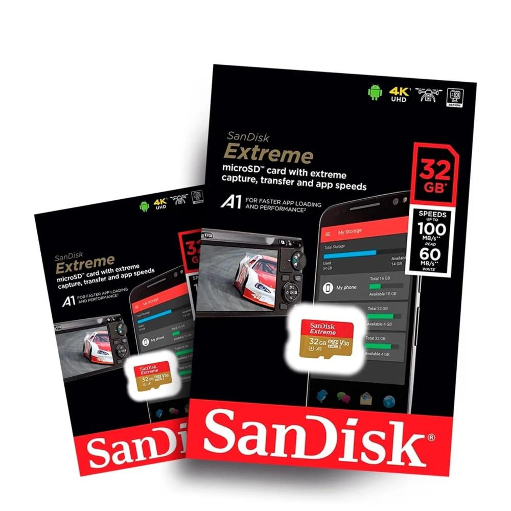 Memoria Sandisk Extreme Micro SD 32gb 100mb/s Memoria Sandisk Extreme A1Micro SD 32GB 100MBs Memoria Sandisk Extreme Micro SD 32gb 100mb/s Memoria Sandisk Extreme A1Micro SD 32GB 100MBs
