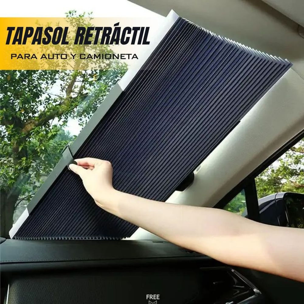 Tapasol de aluminio retráctil reforzado para auto camioneta
