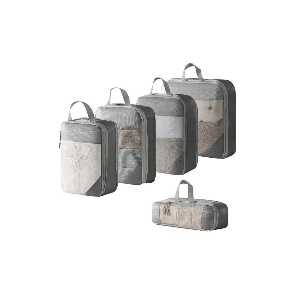 ORGANIZADOR DE MALETA CON CIERRE COMPRESOR - SET 5 PIEZAS