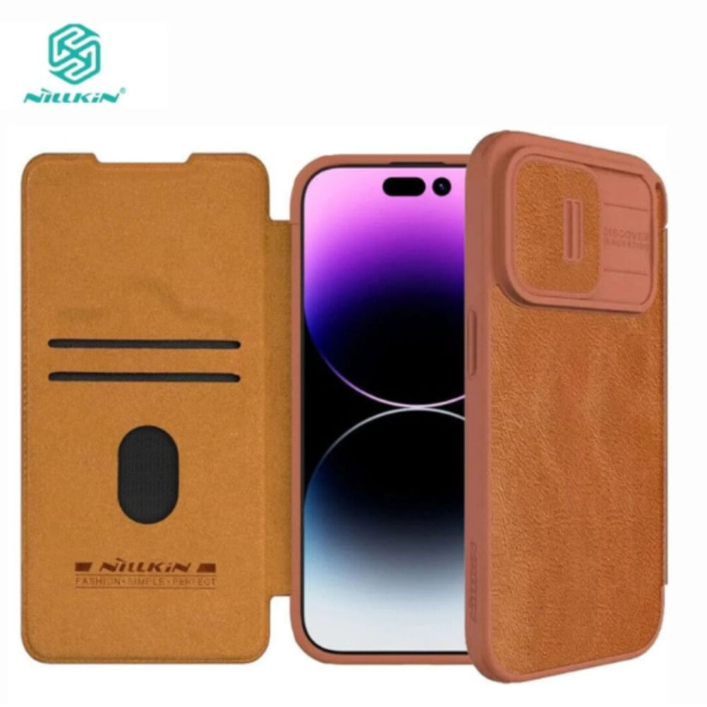 Case Qin Pro Leather para Iphone 13 - Camel
