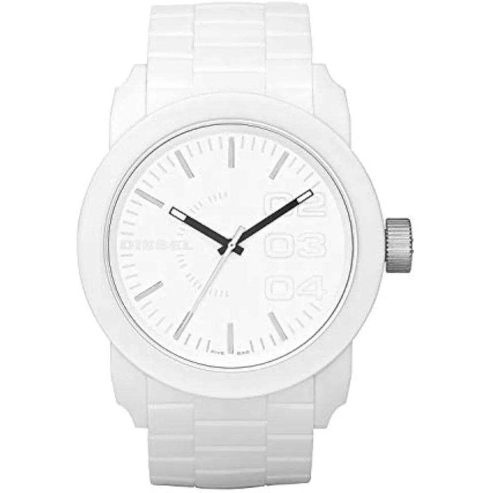 Reloj Diesel DZ1436 Blanco Analógico Cuarzo 44mm Correa Silicona